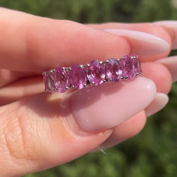 ❌Sterling Silver Pink Crystal Ring - Picture 4 of 14